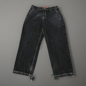 Butter Goods Mens Black Washed Y2K Skate Very Baggy Fit Wide Leg Jeans Size 32